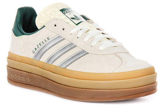 Adidas Gazelle Bold en Blanc Cassé Argent pour Femme