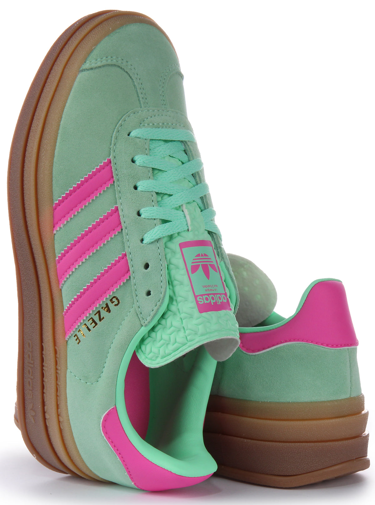 Baskets Gazelle Bold Three Layers Q Panel Gum Sole pour femmes d'Adidas en turquoise