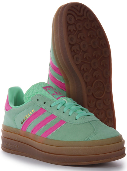 Baskets Gazelle Bold Three Layers Q Panel Gum Sole pour femmes d'Adidas en turquoise