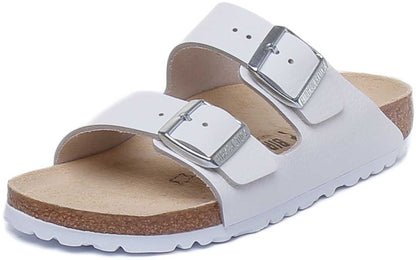 Birkenstock Arizona Sandale à lanières en cuir nubuck pour femmes en blanc