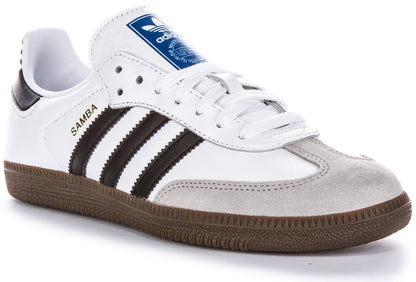 Baskets Adidas Samba OG Gritty Sud en cuir pleine fleur, en blanc et noir