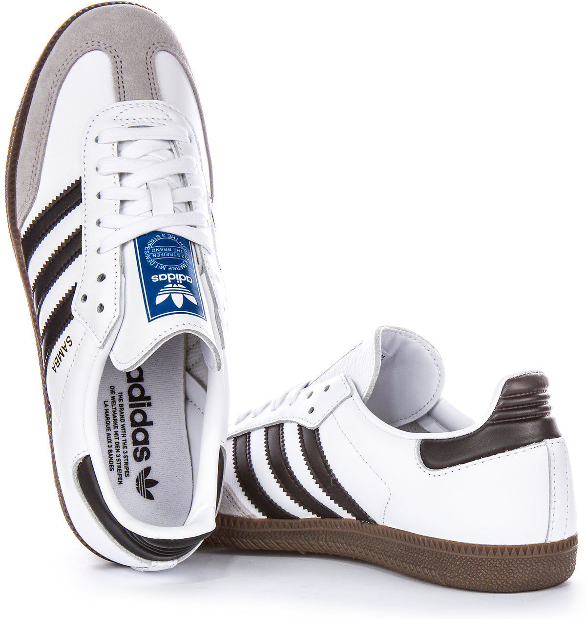 Baskets Adidas Samba OG Gritty Sud en cuir pleine fleur, en blanc et noir