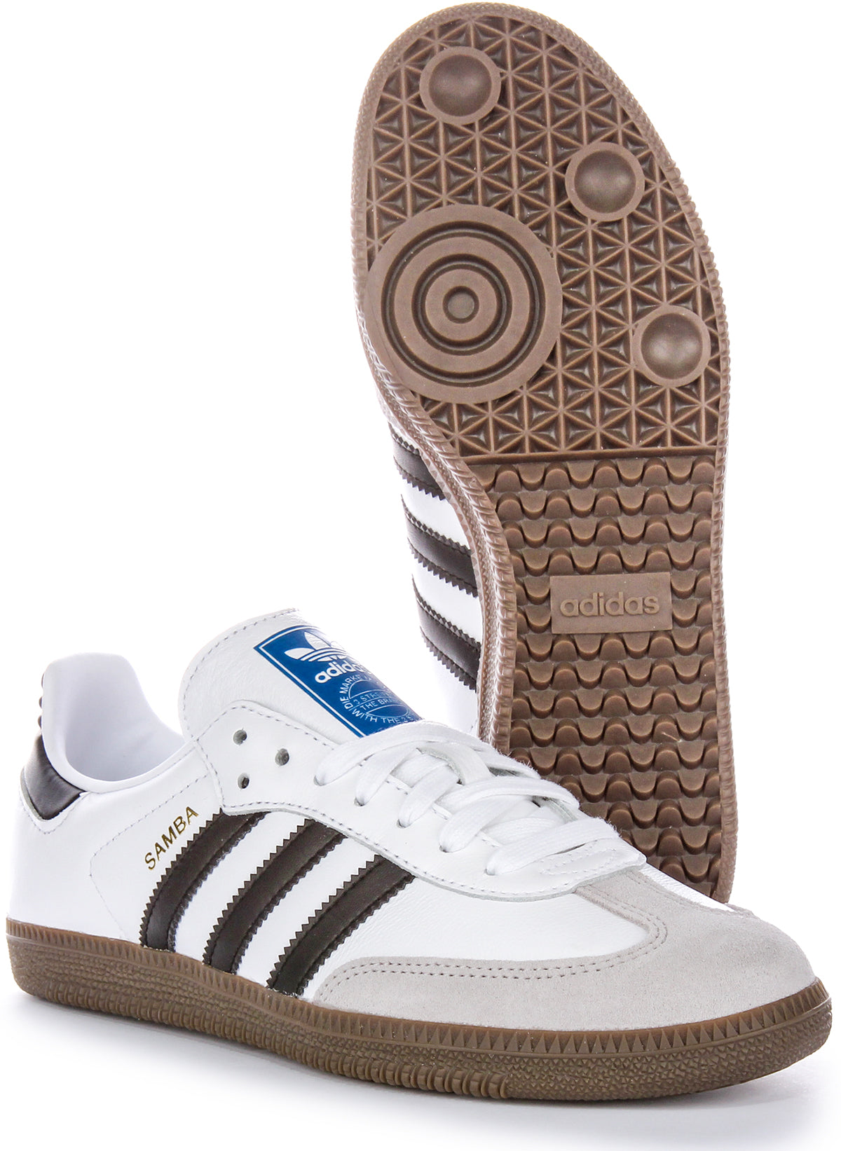 Baskets Adidas Samba OG Gritty Sud en cuir pleine fleur, en blanc et noir