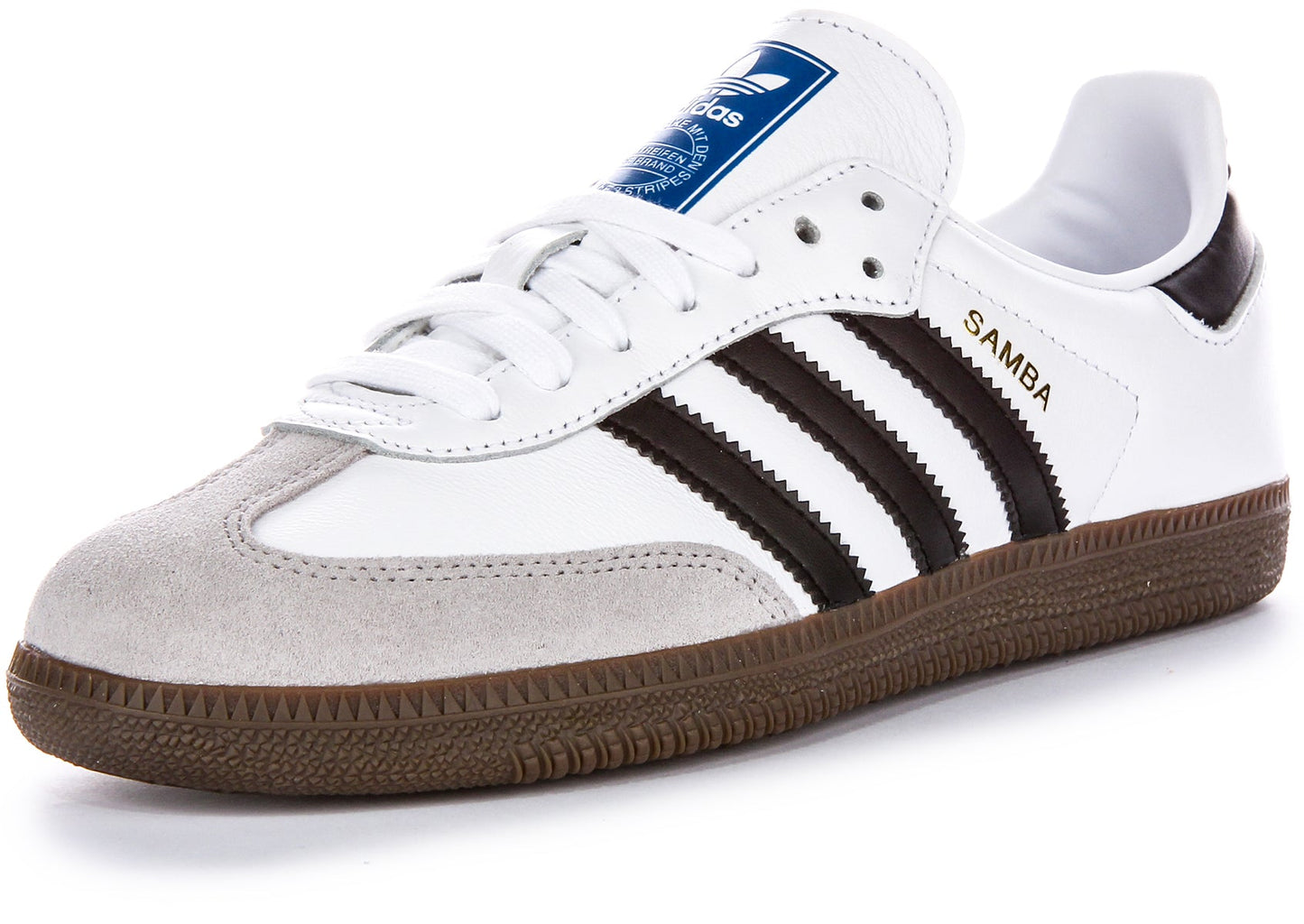 Baskets Adidas Samba OG Gritty Sud en cuir pleine fleur, en blanc et noir