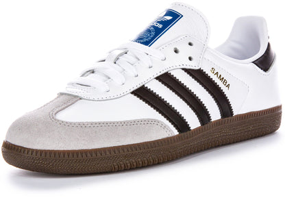 Baskets Adidas Samba OG Gritty Sud en cuir pleine fleur, en blanc et noir