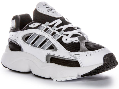 Baskets Adidas Ozmillen 90s Design Adiplus Cushioning pour hommes en cuir et toile blanc et noir