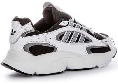 Baskets Adidas Ozmillen 90s Design Adiplus Cushioning pour hommes en cuir et toile blanc et noir
