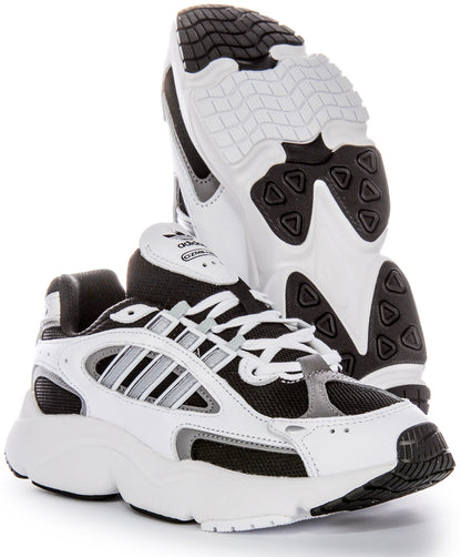 Baskets Adidas Ozmillen 90s Design Adiplus Cushioning pour hommes en cuir et toile blanc et noir