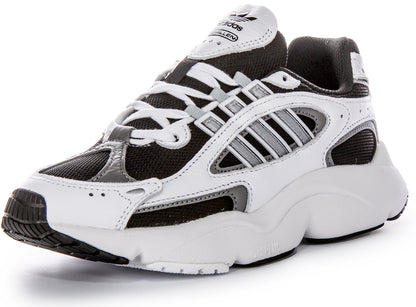 Baskets Adidas Ozmillen 90s Design Adiplus Cushioning pour hommes en cuir et toile blanc et noir