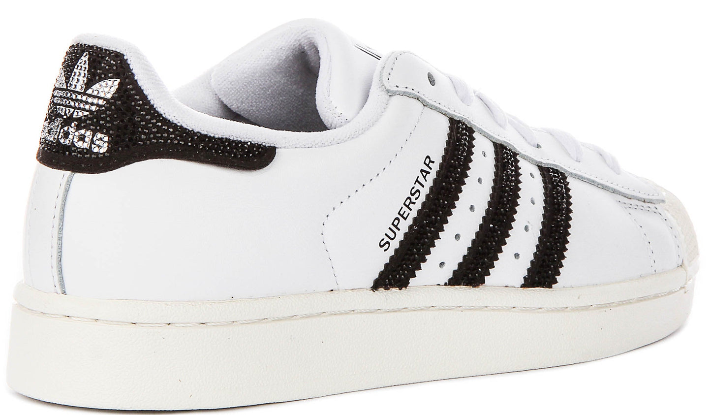 Adidas Superstar II Rhinestone In White Black For Women