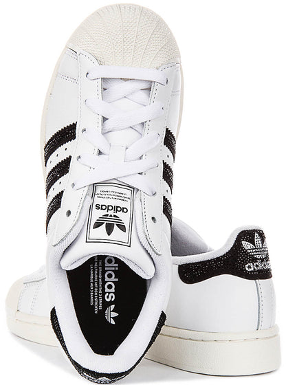 Adidas Superstar II Rhinestone In White Black For Women