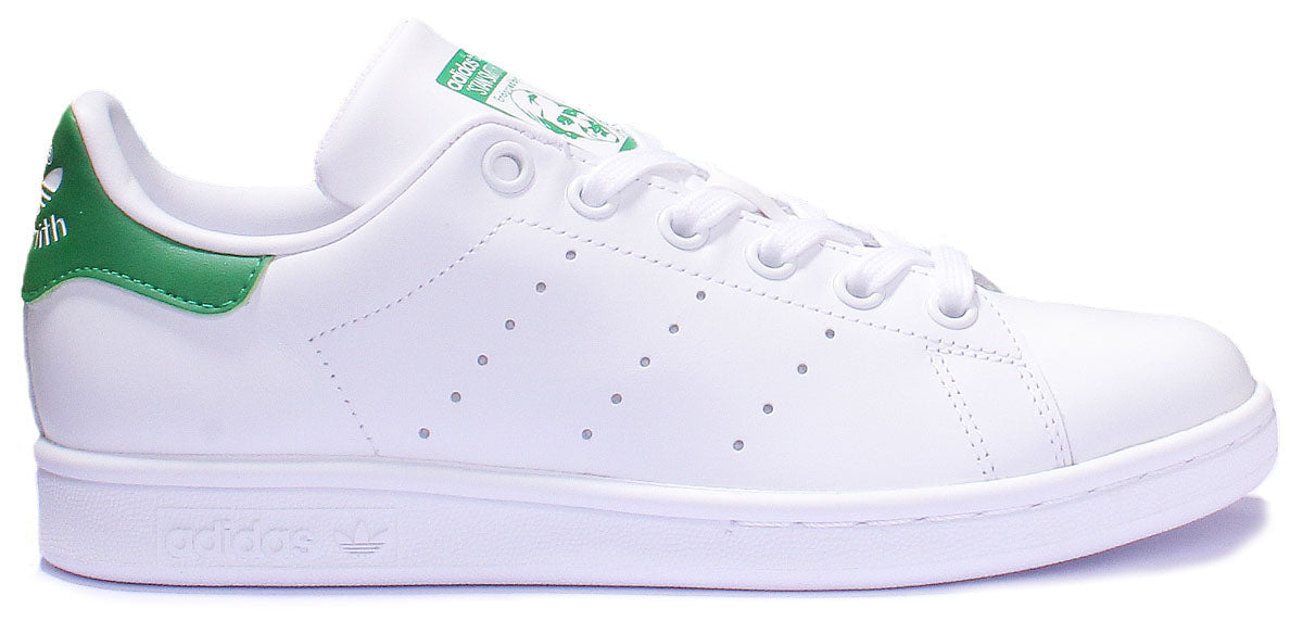 Adidas Stan Smith Baskets en cuir à lacets pour femmes en blanc vert