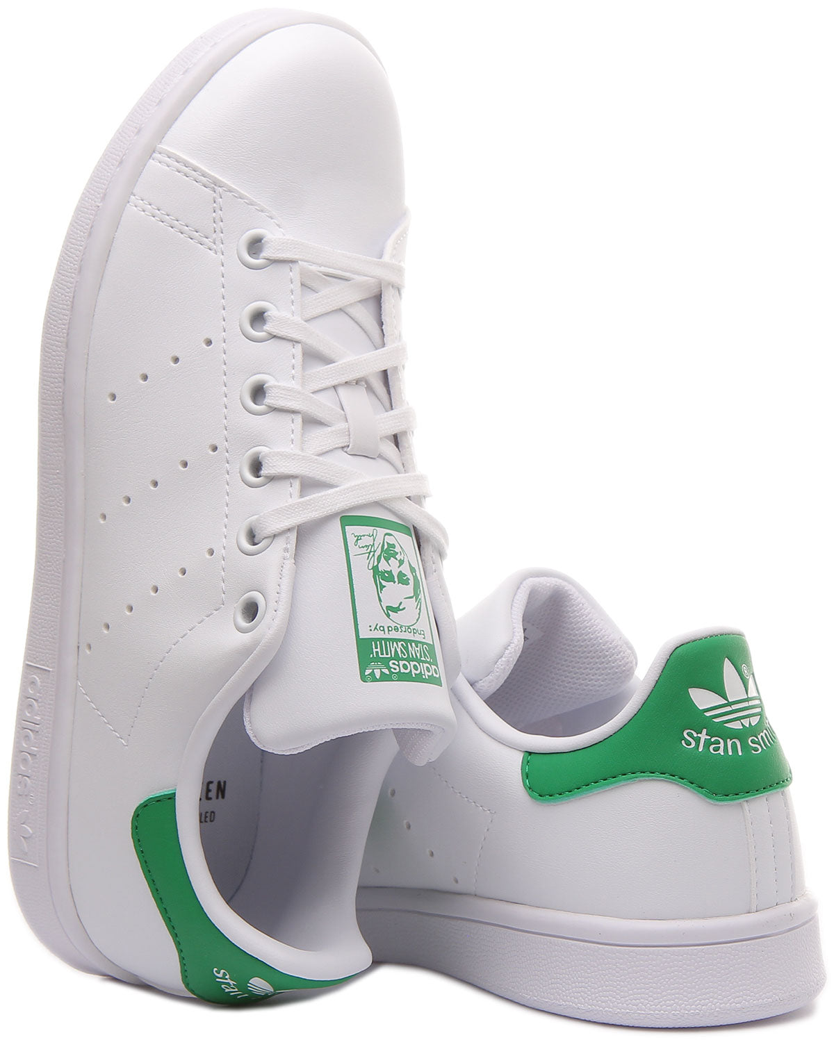 Adidas Stan Smith Chaussures de tennis classiques végane Primegreen pour jeunes en blanc vert