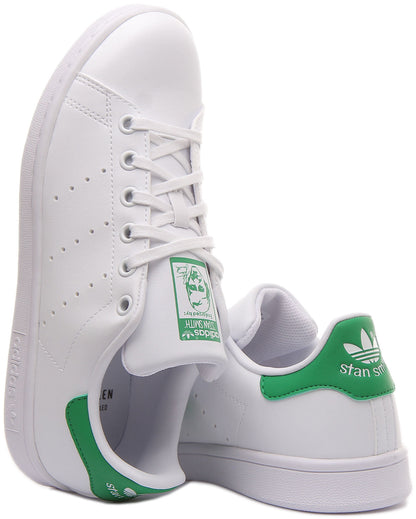 Adidas Stan Smith Chaussures de tennis classiques végane Primegreen pour jeunes en blanc vert