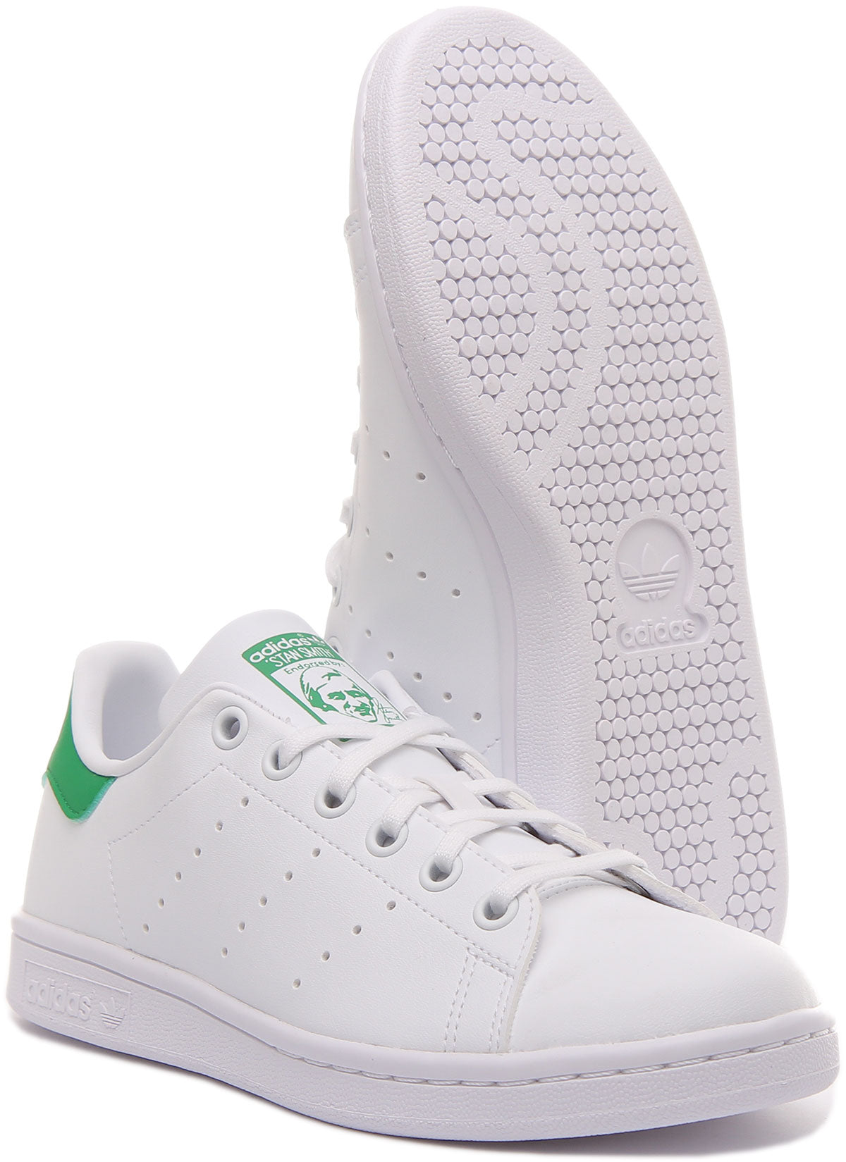 Adidas Stan Smith Chaussures de tennis classiques végane Primegreen pour jeunes en blanc vert
