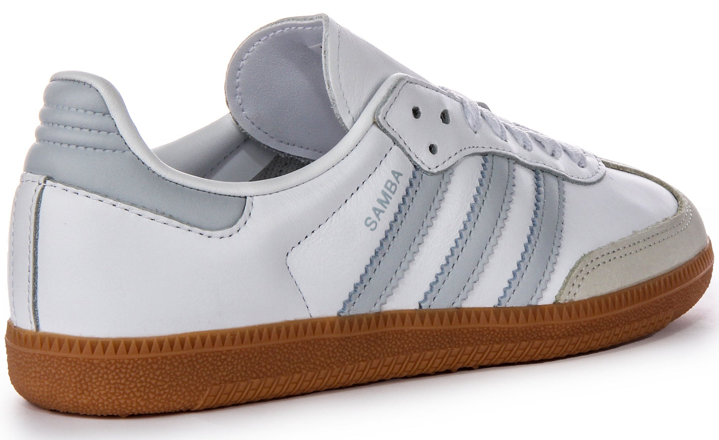 Baskets en cuir Adidas Samba OG 3 Stripes rétro avec contraste des années 70 en blanc et gris