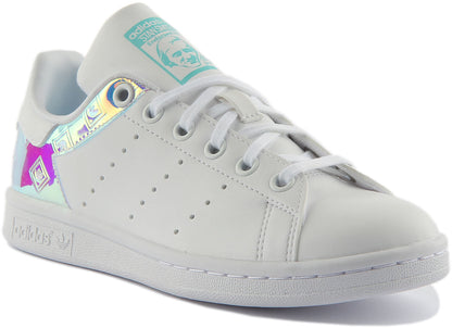 Adidas Stan Smith Baskets à lacets classiques végane Primegreen pour jeunes en blanc multi