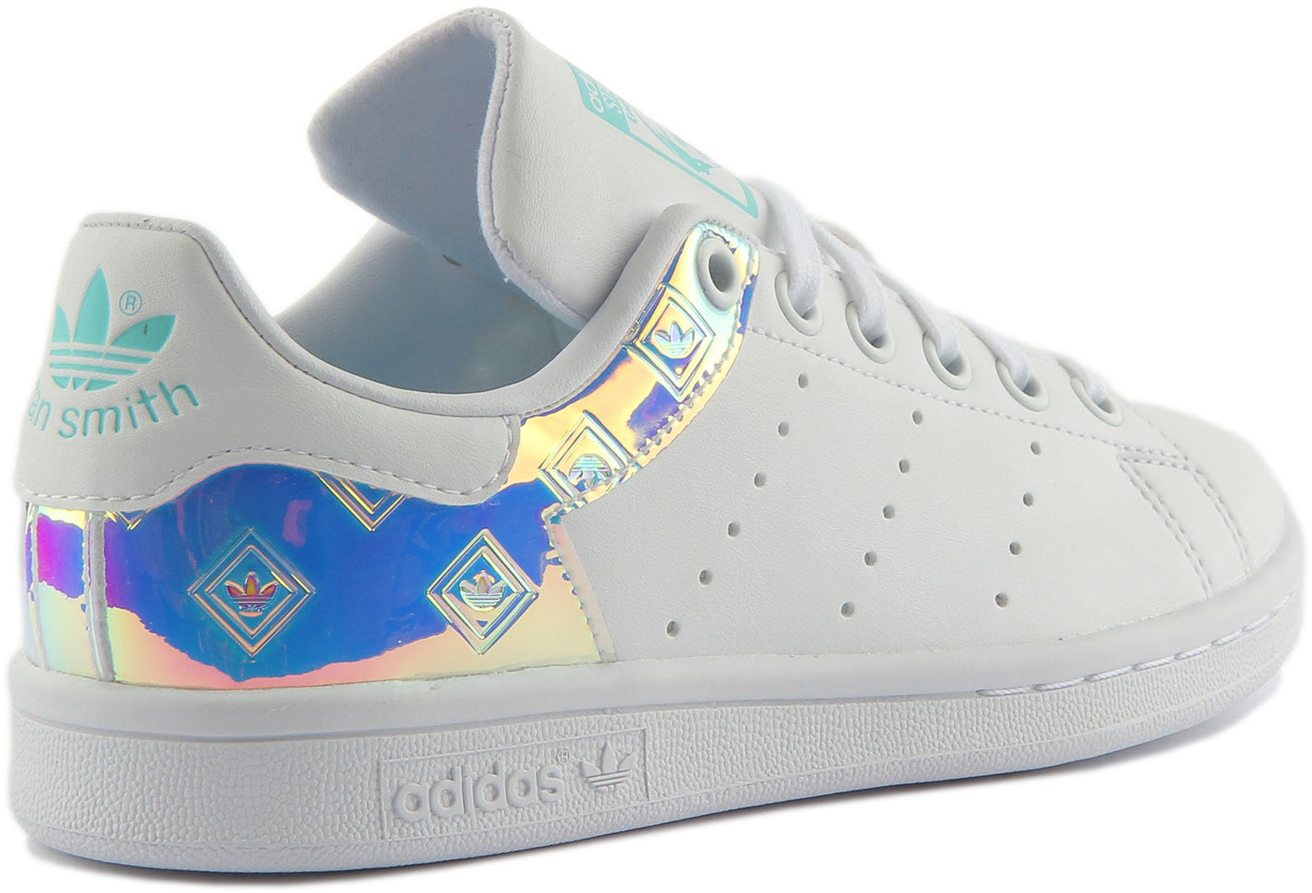 Adidas Stan Smith Baskets à lacets classiques végane Primegreen pour jeunes en blanc multi