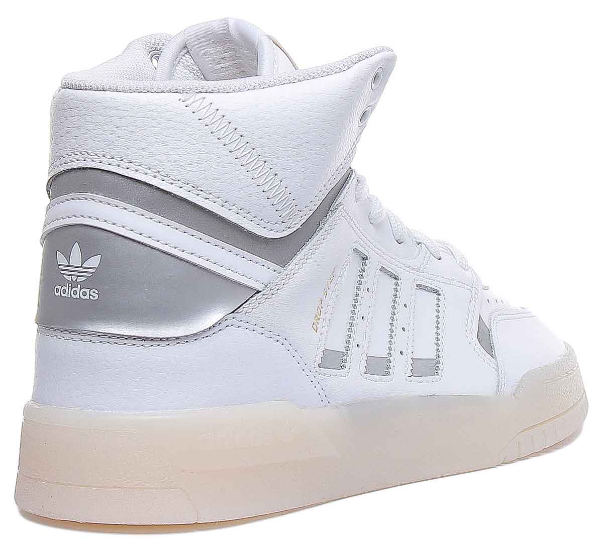 Adidas Drop Step baskets masculines décontractées à lacets blancs argentés