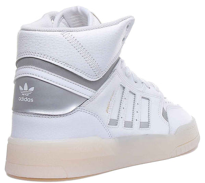 Adidas Drop Step baskets masculines décontractées à lacets blancs argentés