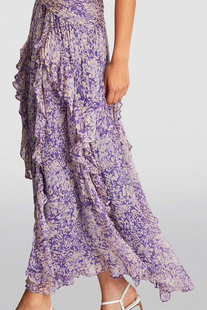 Women's Layered Lace Maxi Dress | Purple